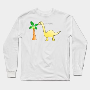 Yum Yummy Brachiosaurus Eat Food Long Sleeve T-Shirt